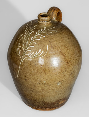 Fine Stoneware Jug w/ Kaolin Slip Decoration, attrib. Collin Rhodes, Edgefield District, SC, c1850