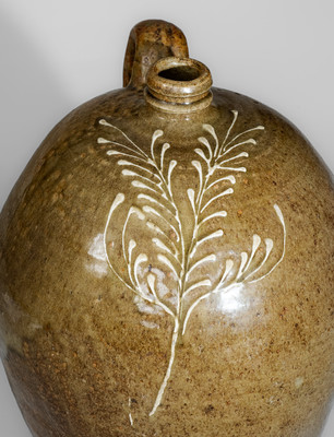 Fine Stoneware Jug w/ Kaolin Slip Decoration, attrib. Collin Rhodes, Edgefield District, SC, c1850