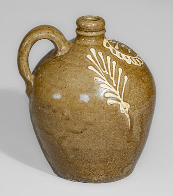 Exceptional Half-Gallon Stoneware Jug w/ Elaborate Kaolin Slip Decoration, attrib. Collin Rhodes, Edgefield Dist, SC