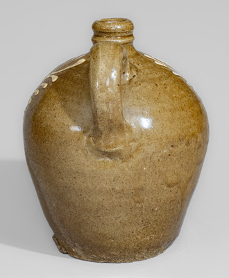 Exceptional Half-Gallon Stoneware Jug w/ Elaborate Kaolin Slip Decoration, attrib. Collin Rhodes, Edgefield Dist, SC