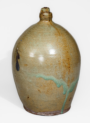 Fine J. P BODIE / MAKER Dated 1872 Stoneware Jug, Kirksey's Crossroads, Edgefield District, SC