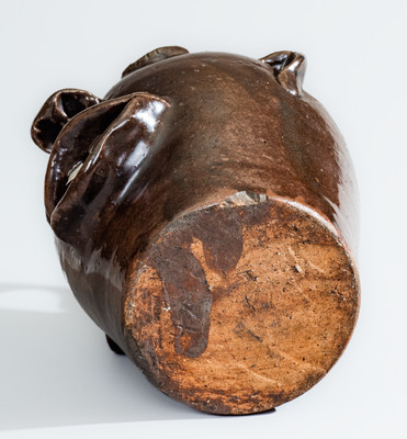 BROWN POTTERY (Arden, NC) Albany-Slip-Glazed Stoneware Face Jug, circa 1930