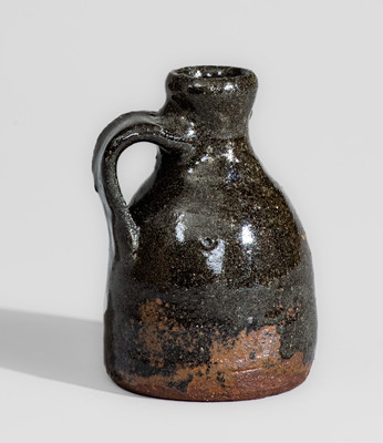 Rare Miniature Alkaline-Glazed Stoneware Jug, probably Rich Williams, Greenville County, SC