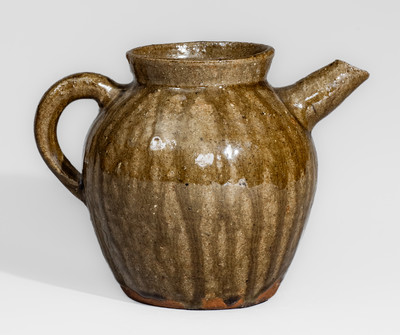 Rare Alkaline-Glazed North Carolina Stoneware Teapot, second half 19th century
