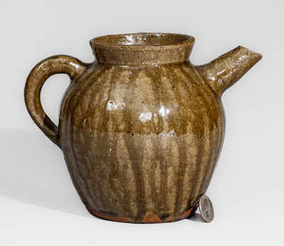 Rare Alkaline-Glazed North Carolina Stoneware Teapot, second half 19th century