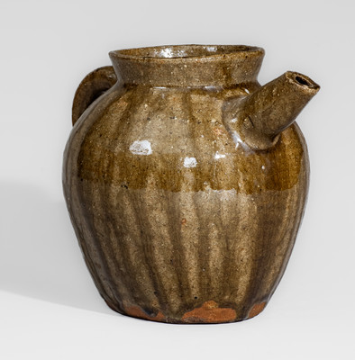 Rare Alkaline-Glazed North Carolina Stoneware Teapot, second half 19th century