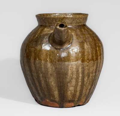 Rare Alkaline-Glazed North Carolina Stoneware Teapot, second half 19th century