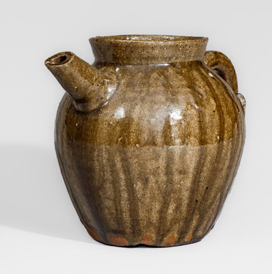 Rare Alkaline-Glazed North Carolina Stoneware Teapot, second half 19th century