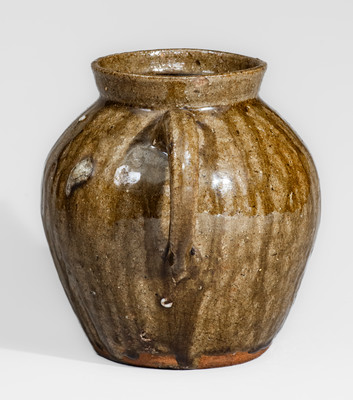 Rare Alkaline-Glazed North Carolina Stoneware Teapot, second half 19th century