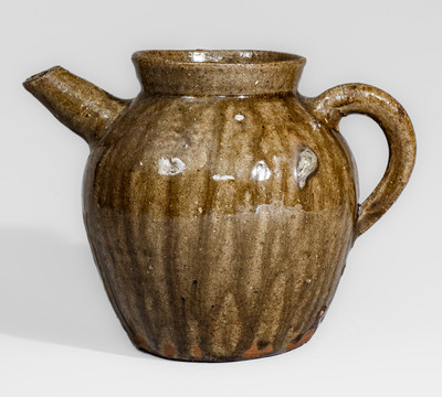 Rare Alkaline-Glazed North Carolina Stoneware Teapot, second half 19th century