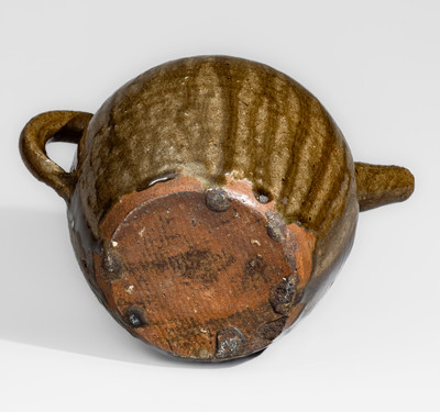 Rare Alkaline-Glazed North Carolina Stoneware Teapot, second half 19th century