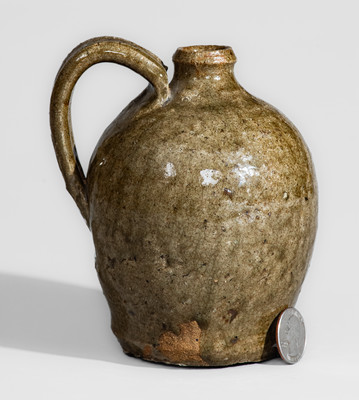 Scarce Small-Sized Stoneware Jug attrib. Thomas Owenby, Sr., Union District, SC, circa 1864