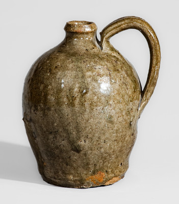 Scarce Small-Sized Stoneware Jug attrib. Thomas Owenby, Sr., Union District, SC, circa 1864