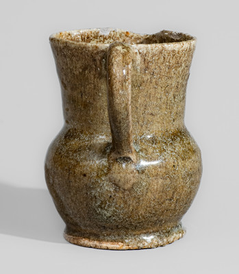 Rare Alkaline-Glazed Edgefield District, SC Stoneware Cream Pitcher