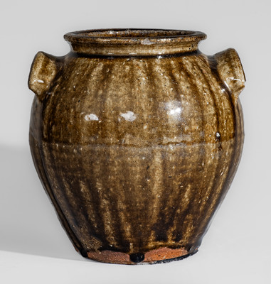 Small-Sized Alkaline-Glazed Stoneware Jar attrib. Stone or Penland Family, Buncombe County, NC