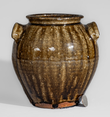 Small-Sized Alkaline-Glazed Stoneware Jar attrib. Stone or Penland Family, Buncombe County, NC