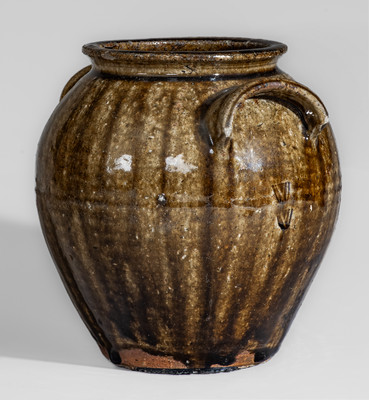 Small-Sized Alkaline-Glazed Stoneware Jar attrib. Stone or Penland Family, Buncombe County, NC