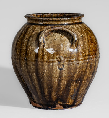 Small-Sized Alkaline-Glazed Stoneware Jar attrib. Stone or Penland Family, Buncombe County, NC