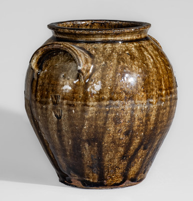 Small-Sized Alkaline-Glazed Stoneware Jar attrib. Stone or Penland Family, Buncombe County, NC