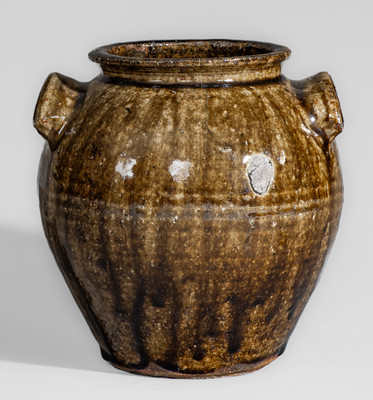 Small-Sized Alkaline-Glazed Stoneware Jar attrib. Stone or Penland Family, Buncombe County, NC