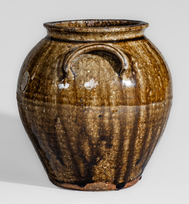 Small-Sized Alkaline-Glazed Stoneware Jar attrib. Stone or Penland Family, Buncombe County, NC