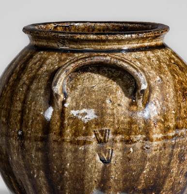 Small-Sized Alkaline-Glazed Stoneware Jar attrib. Stone or Penland Family, Buncombe County, NC