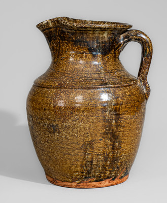 Alkaline-Glazed Stoneware Pitcher attrib. Stone or Penland Family, Buncombe County, NC