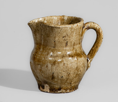 Rare Miniature Edgefield District, SC Alkaline-Glazed Stoneware Pitcher