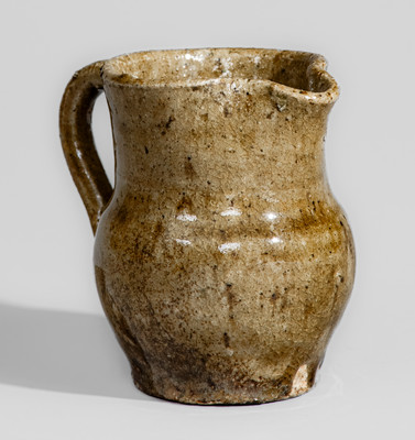 Rare Miniature Edgefield District, SC Alkaline-Glazed Stoneware Pitcher