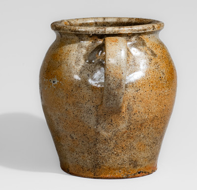 Scarce Open-Handled Edgefield District, SC Stoneware Jar, second quarter 19th century