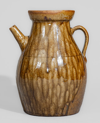 Scarce Crawford County, Georgia Lidded Stoneware Coffeepot, late 19th or early 20th century