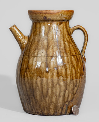 Scarce Crawford County, Georgia Lidded Stoneware Coffeepot, late 19th or early 20th century