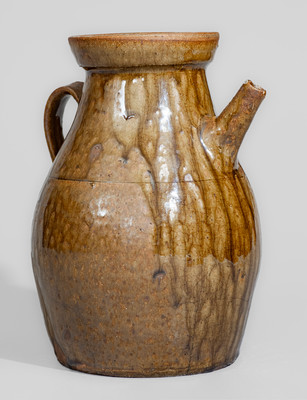 Scarce Crawford County, Georgia Lidded Stoneware Coffeepot, late 19th or early 20th century