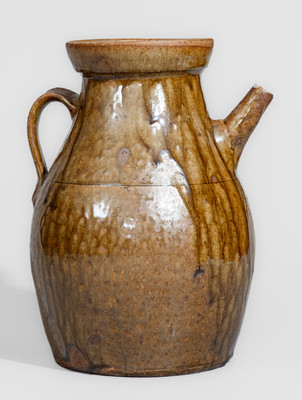 Scarce Crawford County, Georgia Lidded Stoneware Coffeepot, late 19th or early 20th century