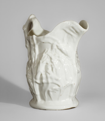 Rare Molded Porcelain Corn Pitcher attrib. Southern Porcelain Company, Kaolin, SC, c1856-60