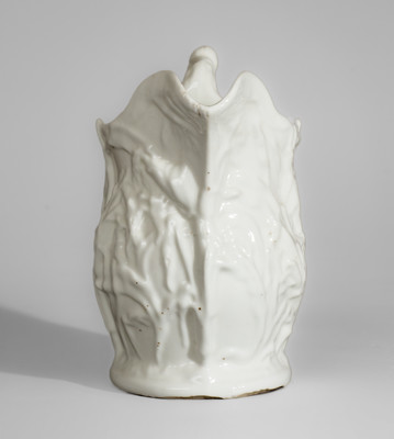 Rare Molded Porcelain Corn Pitcher attrib. Southern Porcelain Company, Kaolin, SC, c1856-60