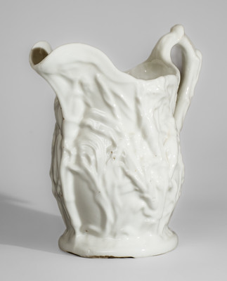 Rare Molded Porcelain Corn Pitcher attrib. Southern Porcelain Company, Kaolin, SC, c1856-60