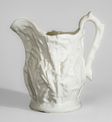 Rare Molded Porcelain Corn Pitcher attrib. Southern Porcelain Company, Kaolin, SC, c1856-60