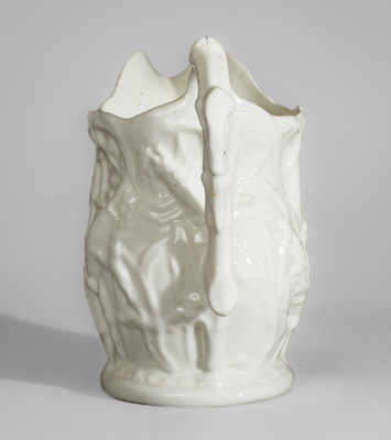 Rare Molded Porcelain Corn Pitcher attrib. Southern Porcelain Company, Kaolin, SC, c1856-60