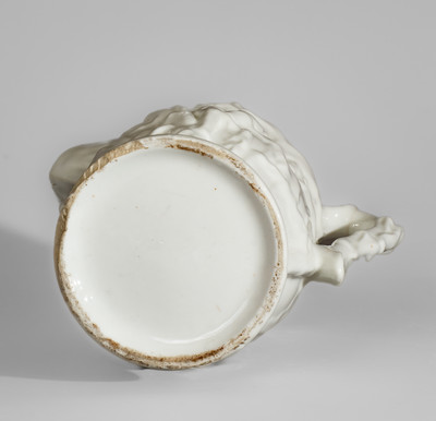 Rare Molded Porcelain Corn Pitcher attrib. Southern Porcelain Company, Kaolin, SC, c1856-60