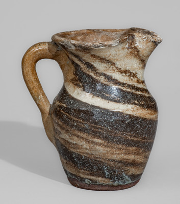 REINHARDT BROS. / VALE, NC Stoneware Pitcher w/ Swirl Pattern, c1935