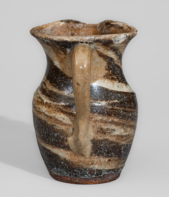 REINHARDT BROS. / VALE, NC Stoneware Pitcher w/ Swirl Pattern, c1935