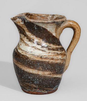 REINHARDT BROS. / VALE, NC Stoneware Pitcher w/ Swirl Pattern, c1935