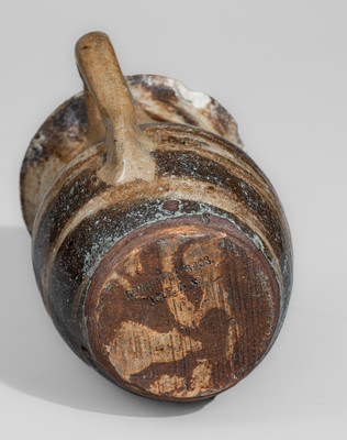 REINHARDT BROS. / VALE, NC Stoneware Pitcher w/ Swirl Pattern, c1935