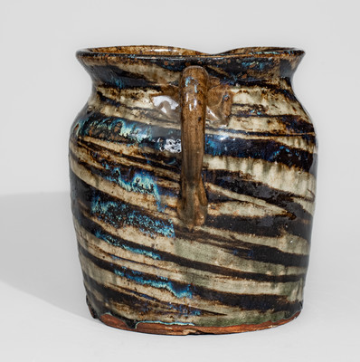 Alkaline-Glazed Stoneware Pitcher w/ Swirl Pattern, attrib. Reinhardt Brothers, Vale, NC