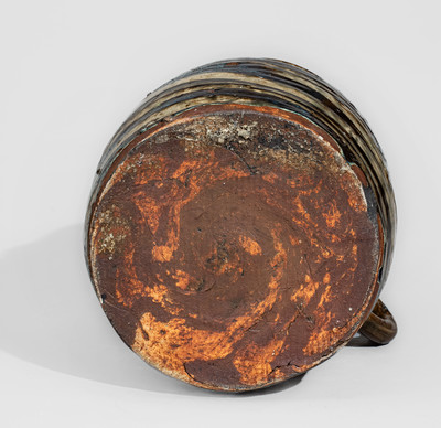 Alkaline-Glazed Stoneware Pitcher w/ Swirl Pattern, attrib. Reinhardt Brothers, Vale, NC