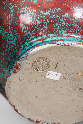 Large-Sized JUGTOWN WARE (Moore County, North Carolina) Art Pottery Vase w/ Chinese Blue Glaze