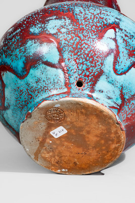Large-Sized JUGTOWN WARE (Moore County, NC) Art Pottery Vase w/ Chinese Blue Glaze, c1930
