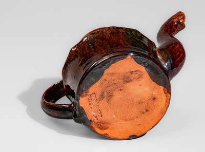 Fine George Ohr Pottery Lidded Teapot: "GEO E OHR, / BILOXI, MISS."