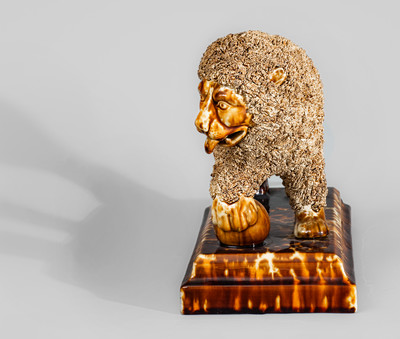 Fine Lyman Fenton & Co. / PATENTED / 1849 / BENNINGTON, VT Flint Enamel Lion Figure